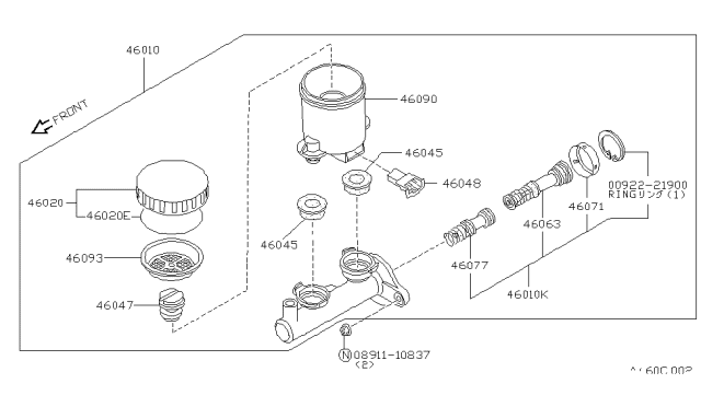 1985 Nissan Sentra Brake Master Cylinder Diagram 1