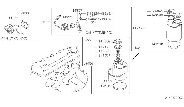 1982 Nissan Sentra Air Pollution Control Diagram 1