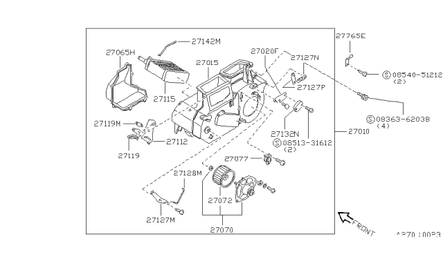 1982 Nissan Sentra Fan Motor BLOWR Diagram for 27220-W1003