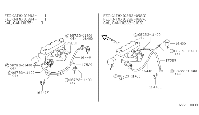 1986 Nissan Sentra Fuel Strainer & Fuel Hose Diagram 2