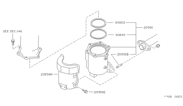 1985 Nissan Sentra Catalyst Converter,Exhaust Fuel & URE In Diagram 1