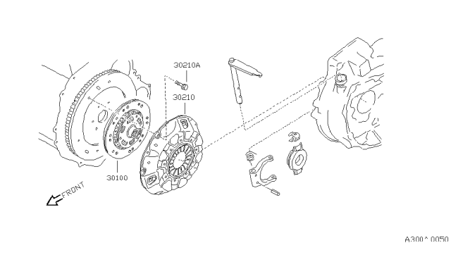 1982 Nissan Sentra Clutch Cover,Disc & Release Parts Diagram