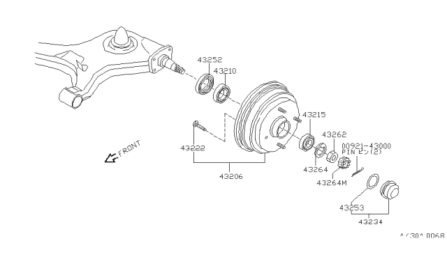 1983 Nissan Sentra Drum Brake Rear Diagram for 43202-01A02