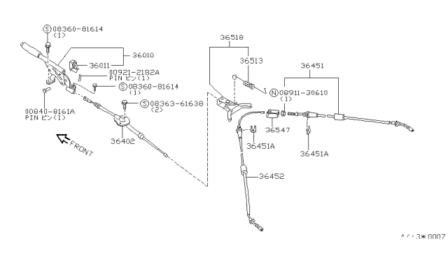 1985 Nissan Sentra Parking Brake Control Diagram