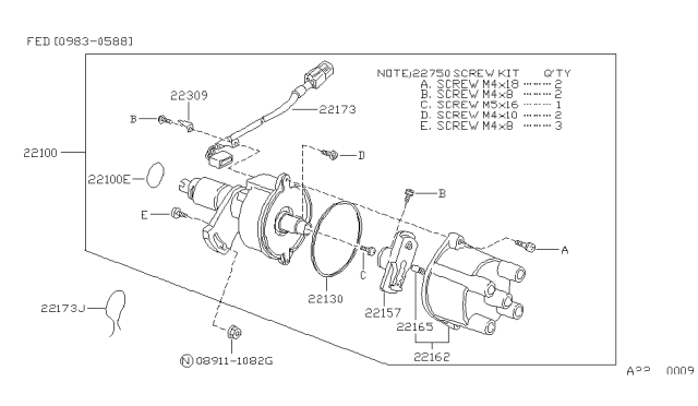 1986 Nissan Sentra Distributor & Ignition Timing Sensor Diagram 2