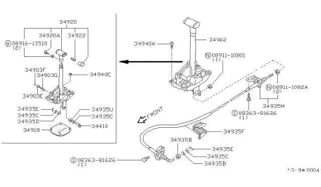 1985 Nissan Sentra Auto Transmission Control Device Diagram