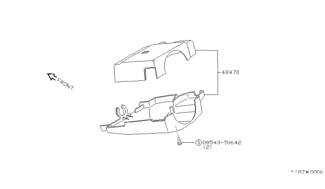 1986 Nissan Sentra Cover-Steering Col Bk Diagram for 48470-02A02