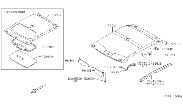 1982 Nissan Sentra Roof Trimming Diagram 1