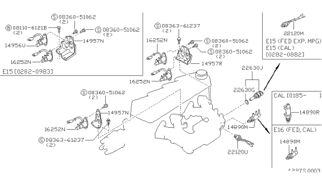 1985 Nissan Sentra SWITCH/WATER Temp Diagram for 22120-33M01