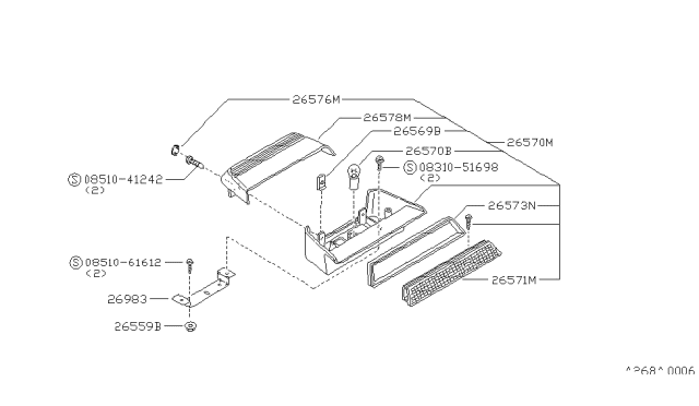 1985 Nissan Sentra Cap Stop Lamp Diagram for 26596-36A01