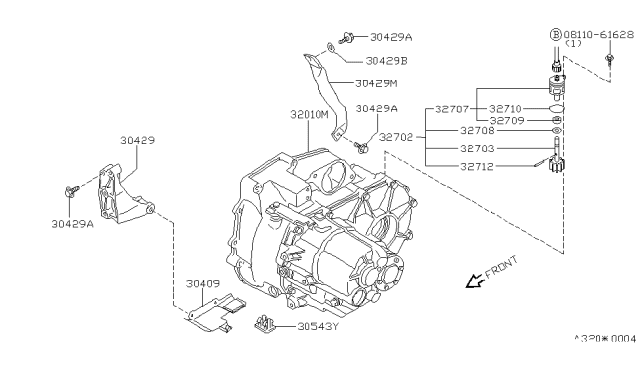 1983 Nissan Sentra Manual Transmission, Transaxle & Fitting Diagram