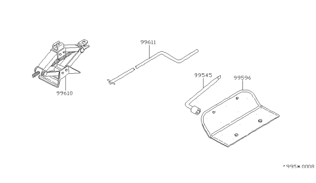 1985 Nissan Sentra Jack-PANTOGRAPH Diagram for 99551-D1900