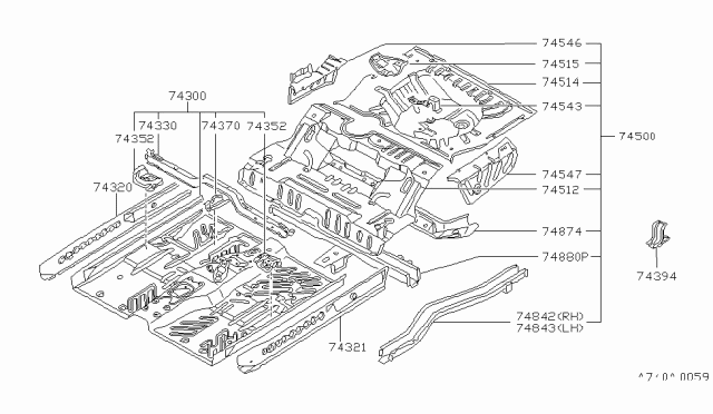 1986 Nissan Sentra Floor Panel Diagram 2