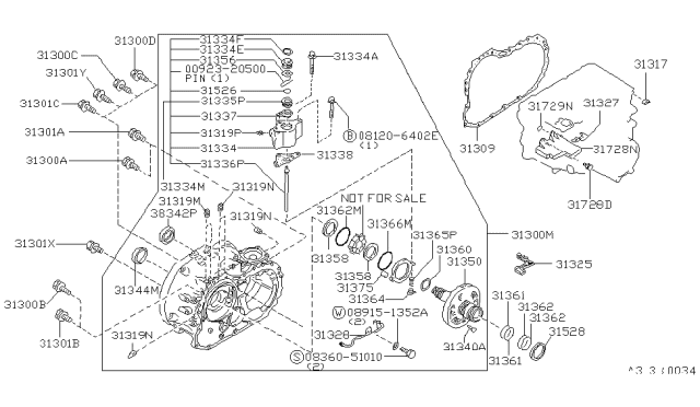 1988 Nissan Stanza Bolt Diagram for 01121-02551