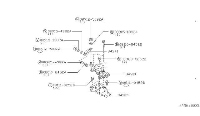 1987 Nissan Stanza Transfer Control Parts Diagram 2