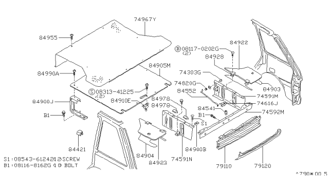 1988 Nissan Stanza Holder-Board Diagram for 84965-20R00