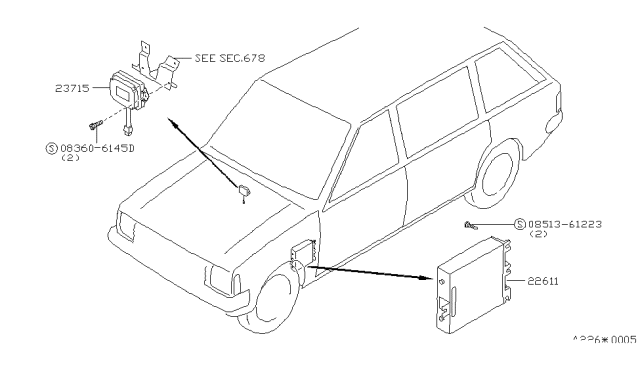 1987 Nissan Stanza Engine Control Unit Assembly Diagram for 22611-20R06