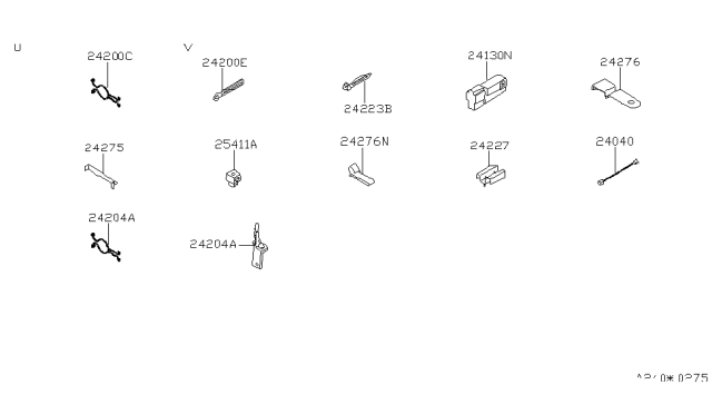 1988 Nissan Stanza Harness Assembly-Air Conditioner Diagram for 24040-20R10