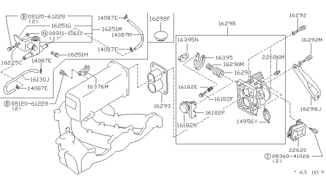 1987 Nissan Stanza Cap Connector Diagram for 16599-P9700