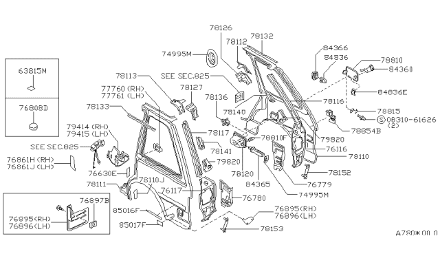 1988 Nissan Stanza Clip-Ret Cylinder Diagram for 80590-01E01