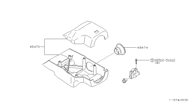 1986 Nissan Stanza Cover Steer Column Diagram for 48470-29R01