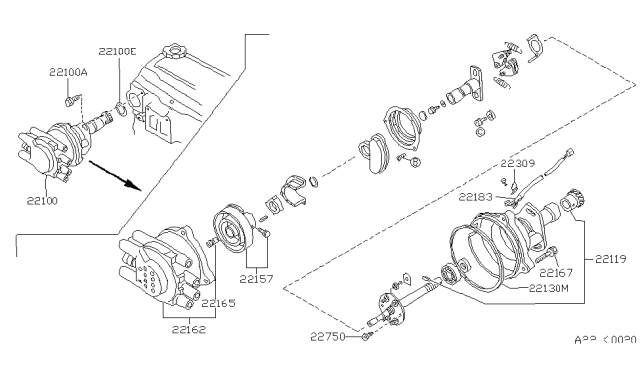 1988 Nissan Stanza Distributor & Ignition Timing Sensor Diagram 2