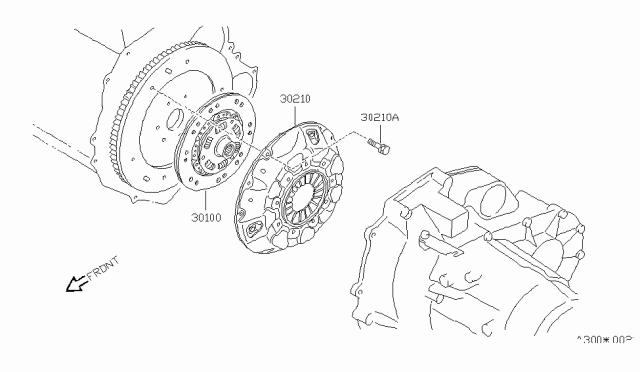 1988 Nissan Stanza Disc Clutch Diagram for 30100-06R60