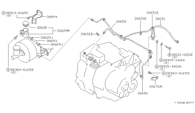 1988 Nissan Stanza Tube Assy-Clutch Diagram for 30850-06R00