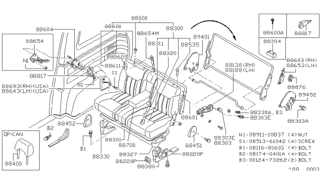 1987 Nissan Stanza 2nd Seat Diagram 2