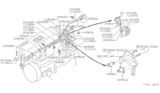 1987 Nissan Stanza Engine Control Vacuum Piping Diagram 4
