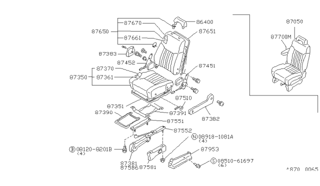 1987 Nissan Stanza Front Seat Diagram 2