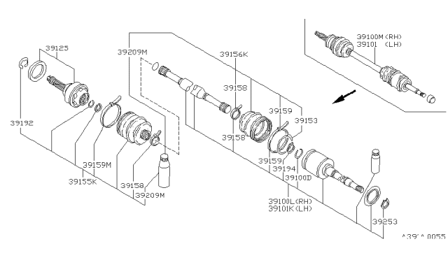 1986 Nissan Stanza Front Drive Shaft (FF) Diagram 2