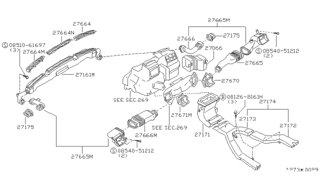 1988 Nissan Stanza Nozzle & Duct Diagram