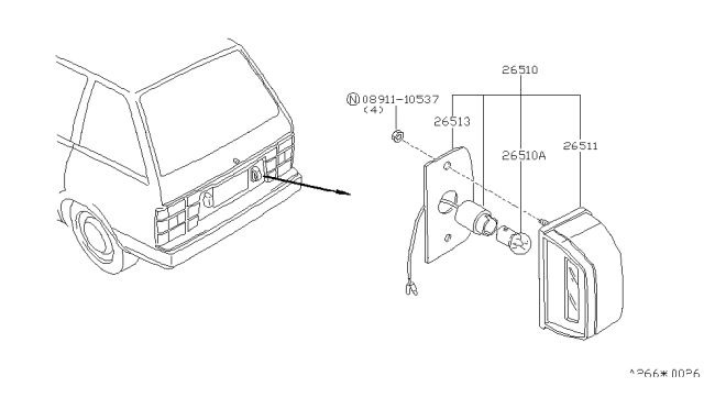 1987 Nissan Stanza Licence Plate Lamp Diagram