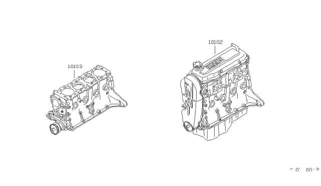 1986 Nissan Stanza Bare & Short Engine Diagram