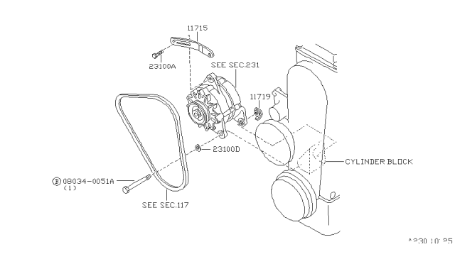 1986 Nissan Stanza Bolt-Hex Diagram for 08034-0051A