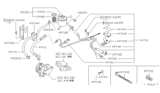 1987 Nissan Stanza Hose Pump Diagram for 49710-20R10