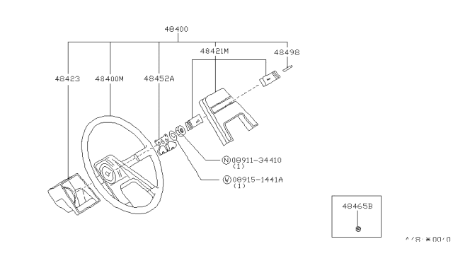 1987 Nissan Stanza Cover Assembly Brown Diagram for 48432-29R10