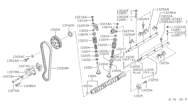 1987 Nissan Stanza Camshaft & Valve Mechanism Diagram