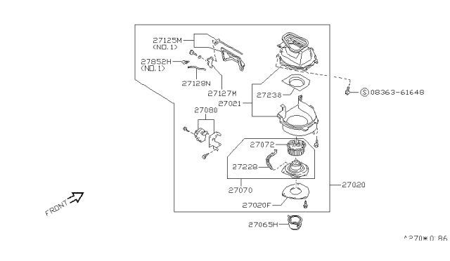 1991 Nissan Stanza Heater & Blower Unit Diagram 1