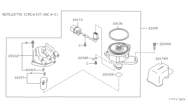 1990 Nissan Stanza Distributor & Ignition Timing Sensor Diagram