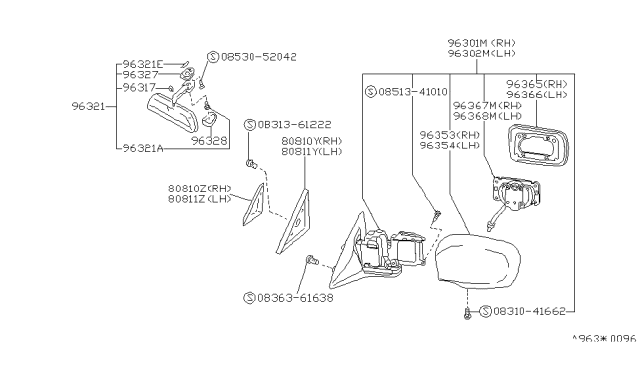 1992 Nissan Stanza Cover-Door Corner,RH Diagram for 80292-51E00