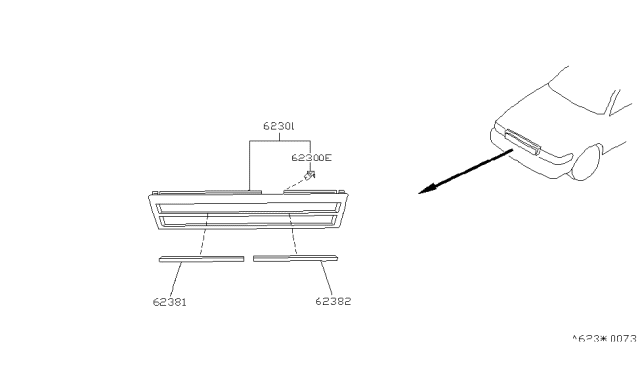 1992 Nissan Stanza Grille Radiator Diagram for F2310-65E00