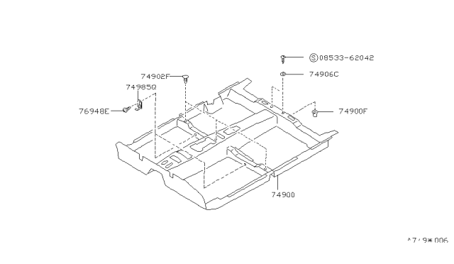 1991 Nissan Stanza Floor Trimming Diagram