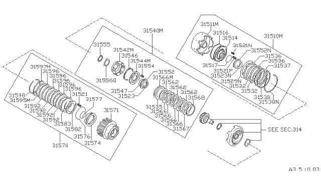 1991 Nissan Stanza Clutch & Band Servo Diagram 2