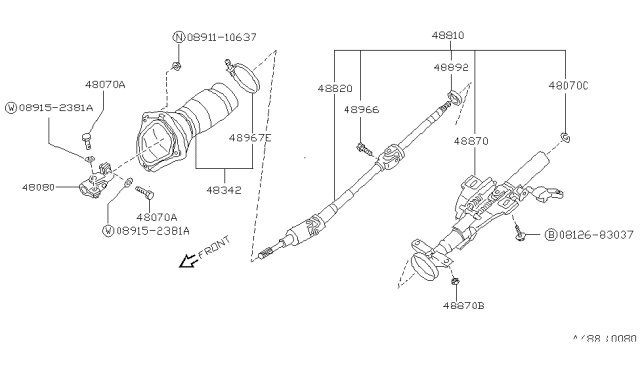 1991 Nissan Stanza Steering Column Diagram