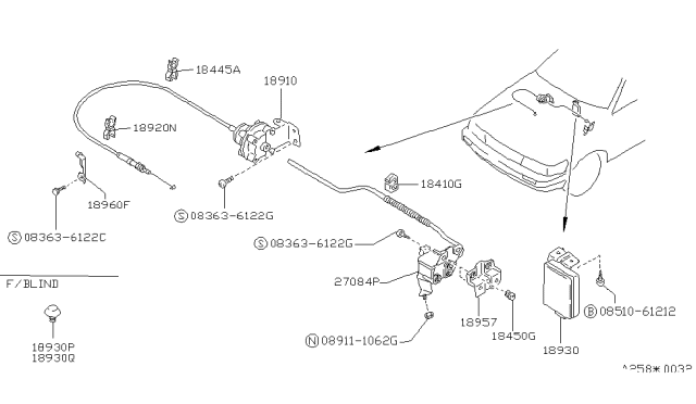 1991 Nissan Stanza Bracket Diagram for 18957-65E00