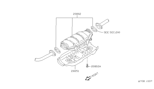 1991 Nissan Stanza Catalyst Converter,Exhaust Fuel & URE In Diagram