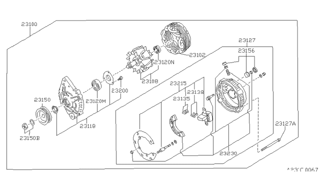 1991 Nissan Stanza Bearing-Ball Diagram for 23120-64J11