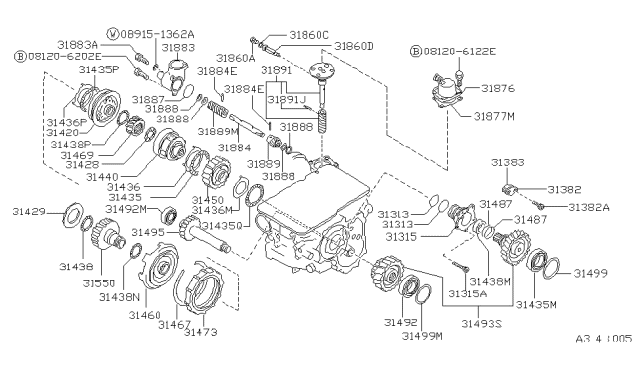 1991 Nissan Stanza Governor,Power Train & Planetary Gear Diagram